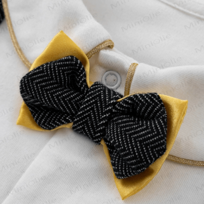 Baby Boy Bear Fake Two Pieces Lapel  Romper - image 5