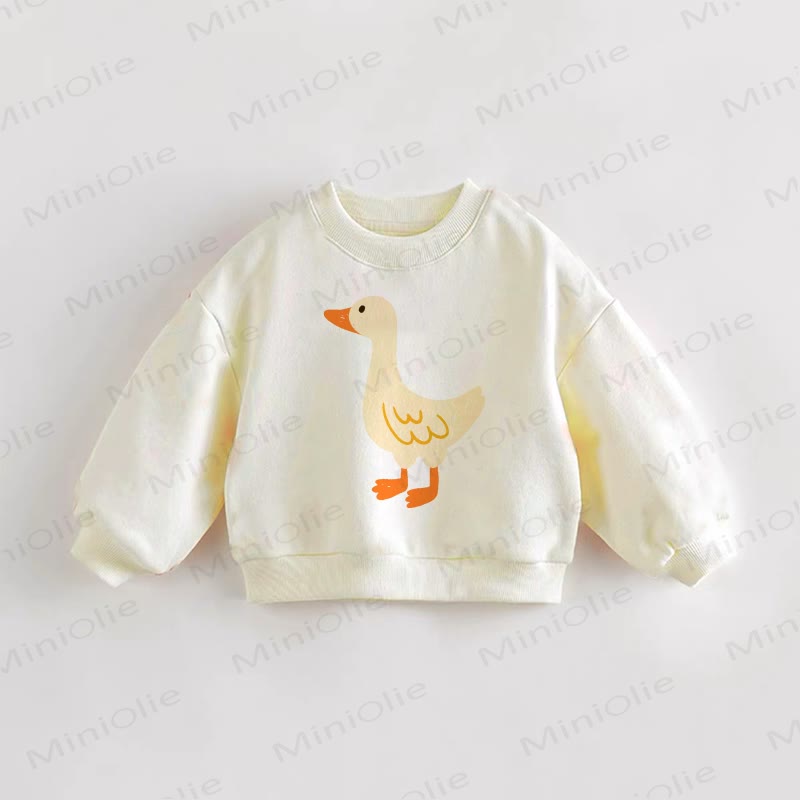 Baby Toddler Duck Sweatshirt - Cream - 3-5T - image 1
