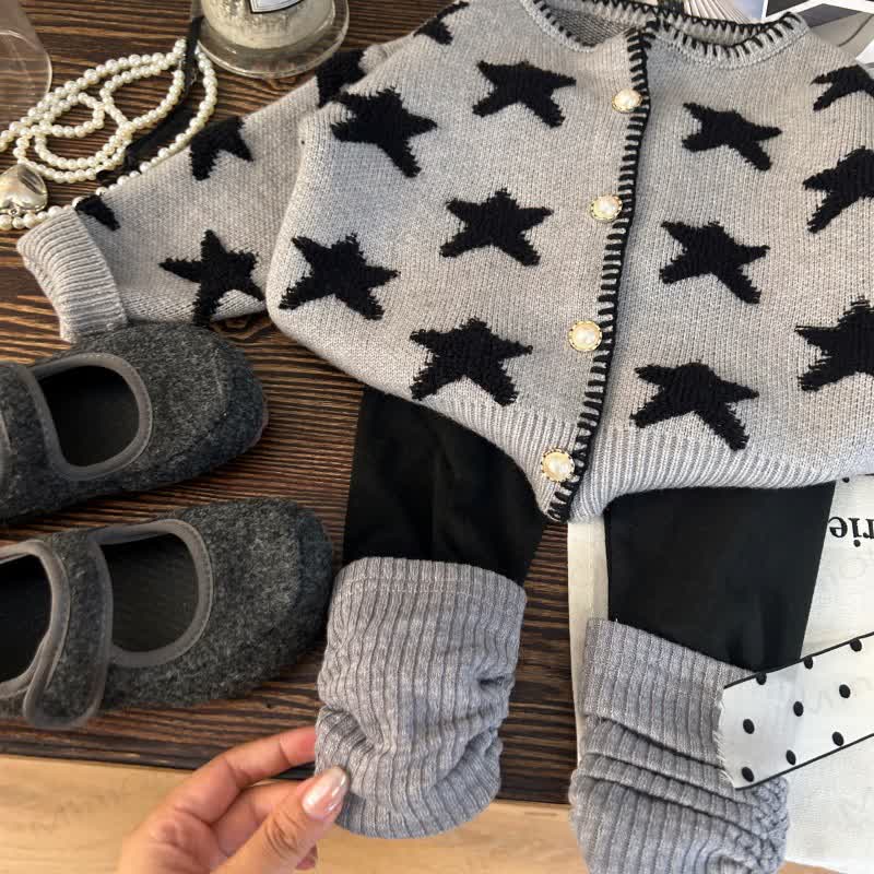 Toddler Kid Star Grey Sweater/Leggings - 2-piece set - 12Y - image 1