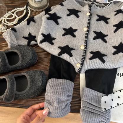 Toddler Kid Star Grey Sweater/Leggings - 2-piece set - 12Y - image 1