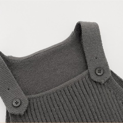 Baby Solid Color Knitted Overalls - image 10