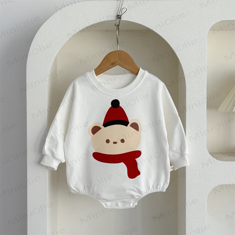 Baby Christmas Bear Bodysuit/Socks/Hat - Bodysuit - 18-24M - image 2