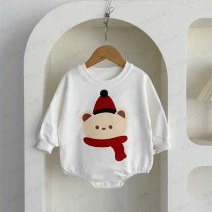 Baby Christmas Bear Bodysuit/Socks/Hat - Bodysuit - 18-24M - image 2