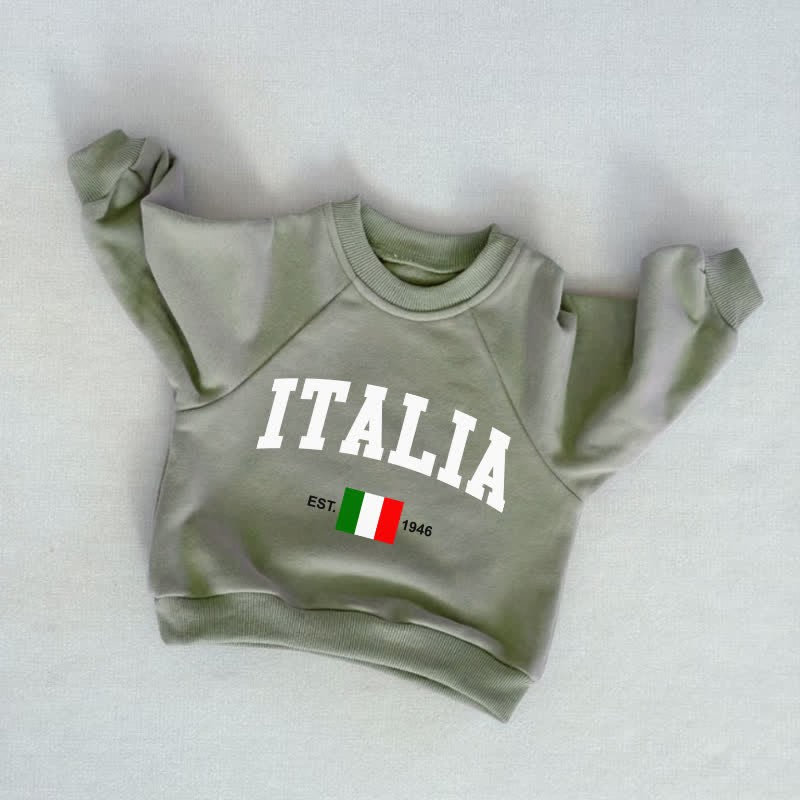 ITALIA EST.1946 Baby Toddler Grey Green Sweatshirt - Grey Green - 3-5T - image 1