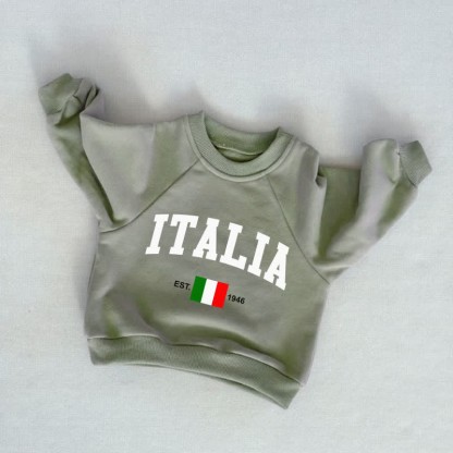 ITALIA EST.1946 Baby Toddler Grey Green Sweatshirt - Grey Green - 3-5T - image 1