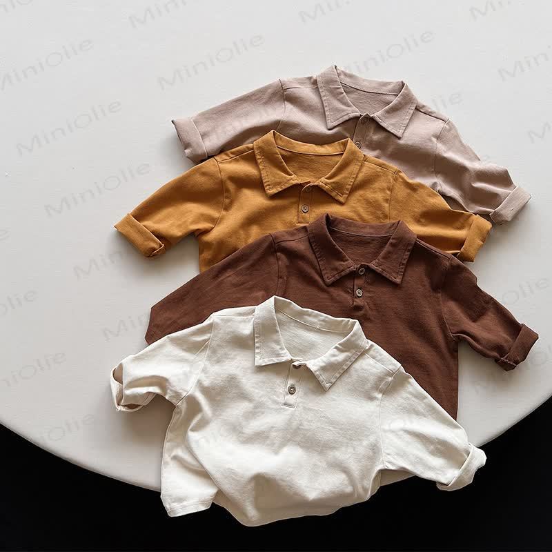 Kid Solid Color Polo Shirt - image 3