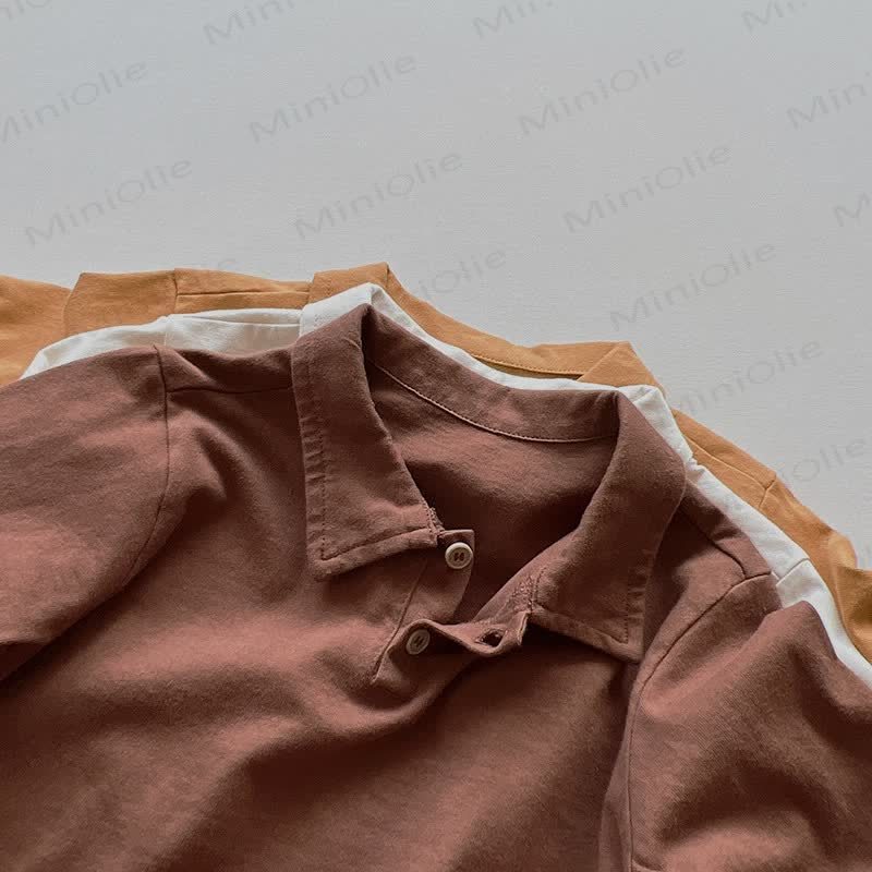 Kid Solid Color Polo Shirt - image 6