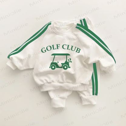 GOLF CLUB Baby Toddler Green Striped 2-piece Set - White&Green - 3-5T - image 1