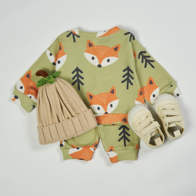 Baby Toddler Fox Green Waffle 2-piece Set - image 3