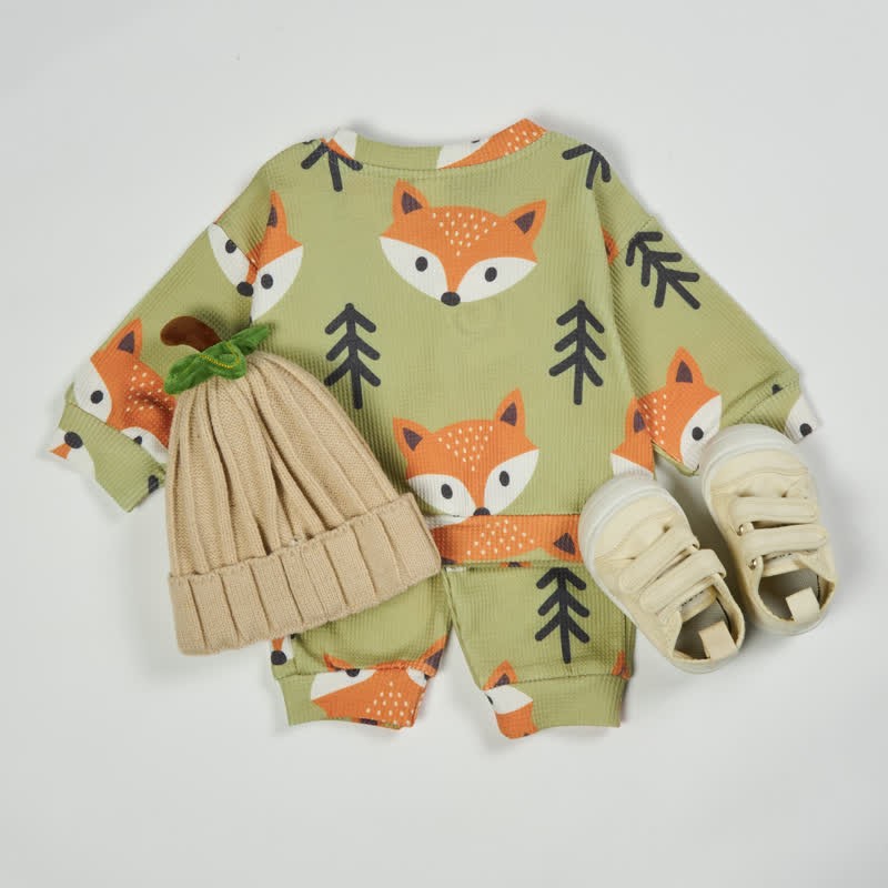 Baby Toddler Fox Green Waffle 2-piece Set - image 3