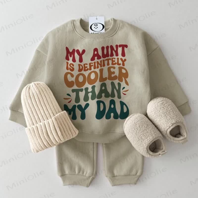 MY AUNT IS DEFINITELY COOLER THAN MY DAD Baby Grey Green 2-piece Set - Grey Green - 2-3T - image 1