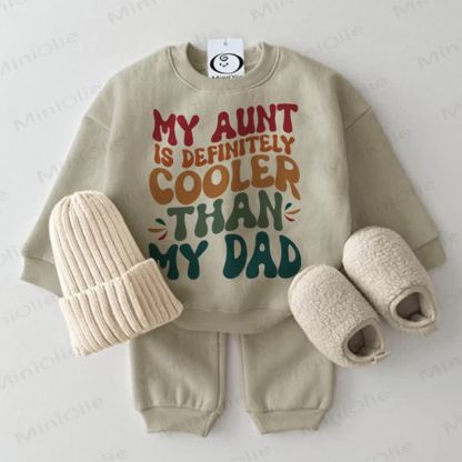 MY AUNT IS DEFINITELY COOLER THAN MY DAD Baby Grey Green 2-piece Set - Grey Green - 2-3T - image 1