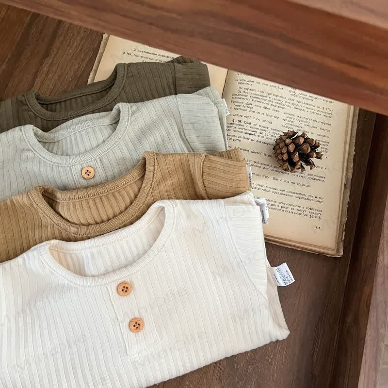 Baby Toddler Ribbed Solid Color T-Shirt - image 3