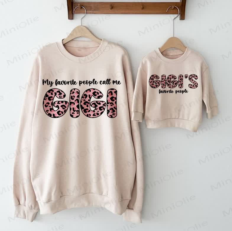 MY FAVORITE PEOPLE CALL ME GIGI/GIGI'S FAVORITE PEOPLE Baby Beige Family Sweatshirt - Beige - Adult Sweatshirt: XL - image 1