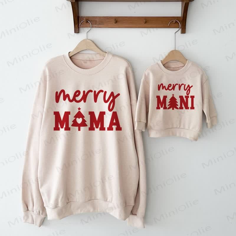 MERRY MAMA/MERRY MINI Beige Family Sweatshirt - Beige - Adult Sweatshirt: XL - image 1