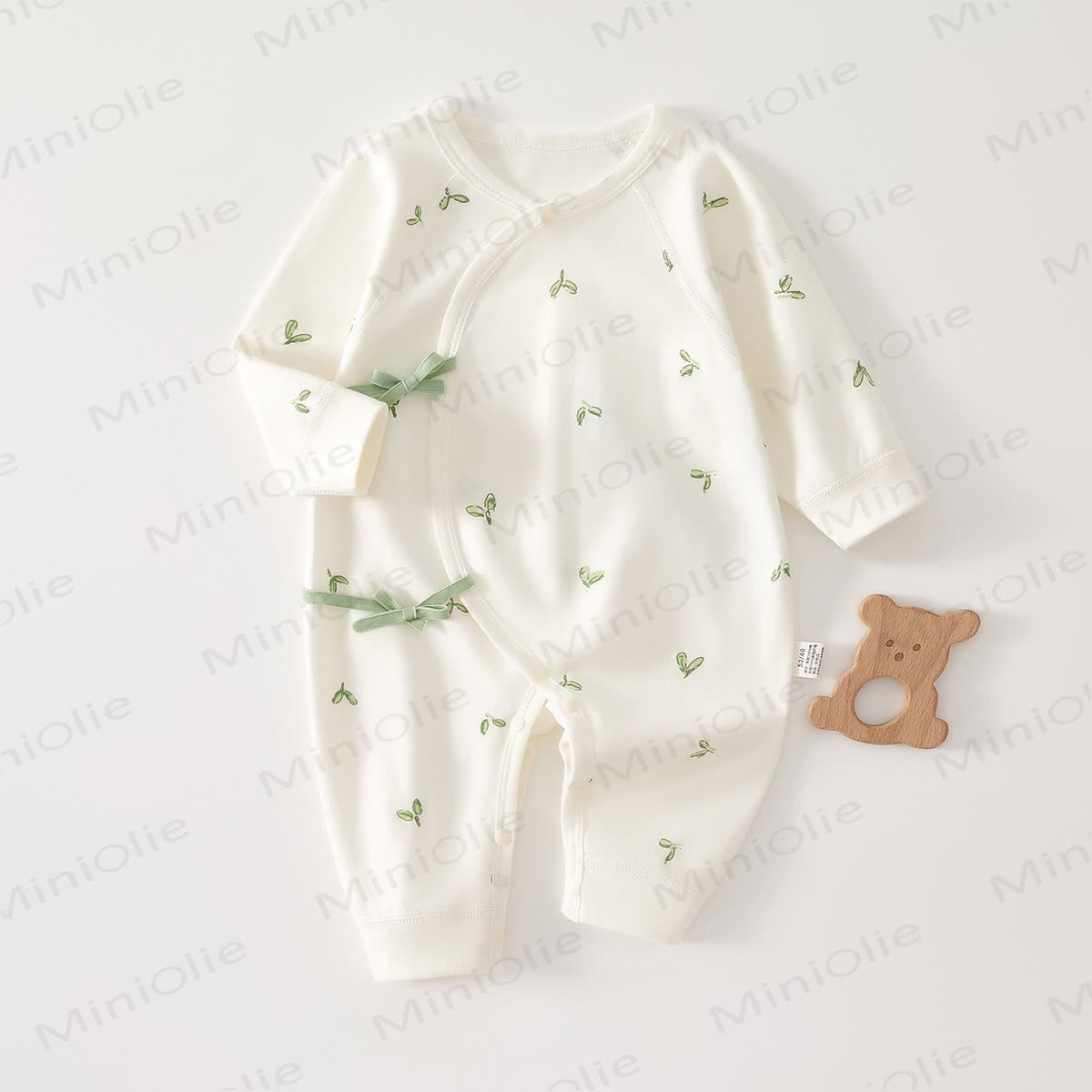 Baby Budding Seamless Kimono Romper - White - 3-6M - image 1