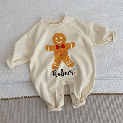 ROBERT Baby Gingerbread Man Beige Romper - Beige - 2-3T - image 1