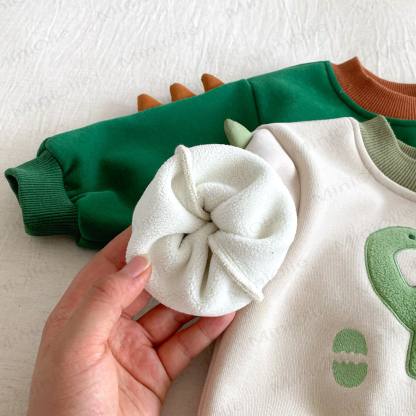 DINOSAUR Baby Toddler Boy Fleece Lined Top & Pants - image 9