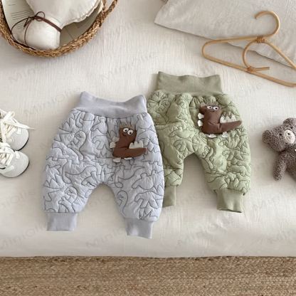 Baby Toddler Boy Dinosaur Quilted Jogger Pants - image 2