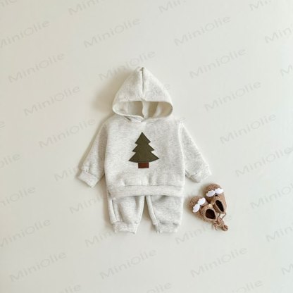 Baby Toddler Tree Applique Hoodie and Jogger Set - White - 4Y - image 2