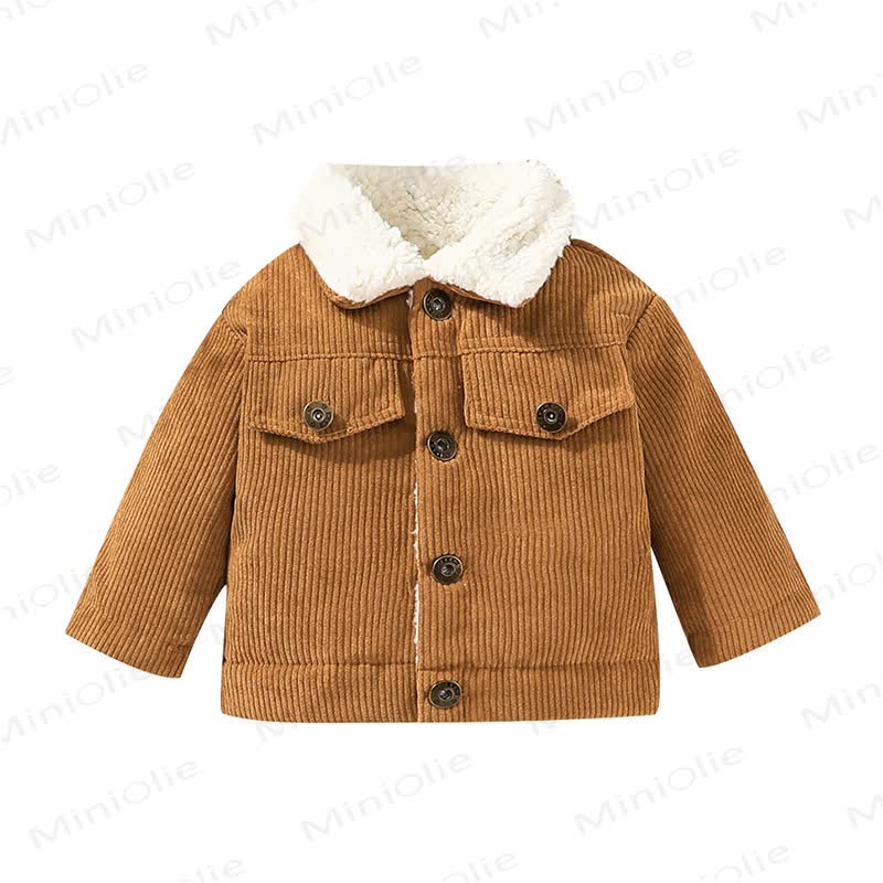  Baby Fleece Corduroy Outerwear - Brown - 2-3Y - image 8