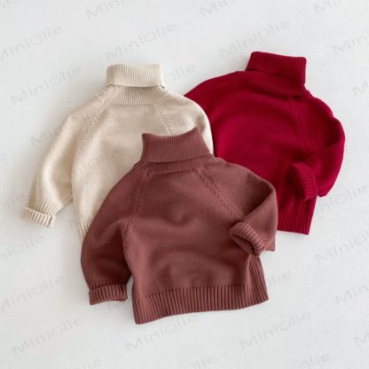 Kid Knitted Solid Color Sweater - image 2