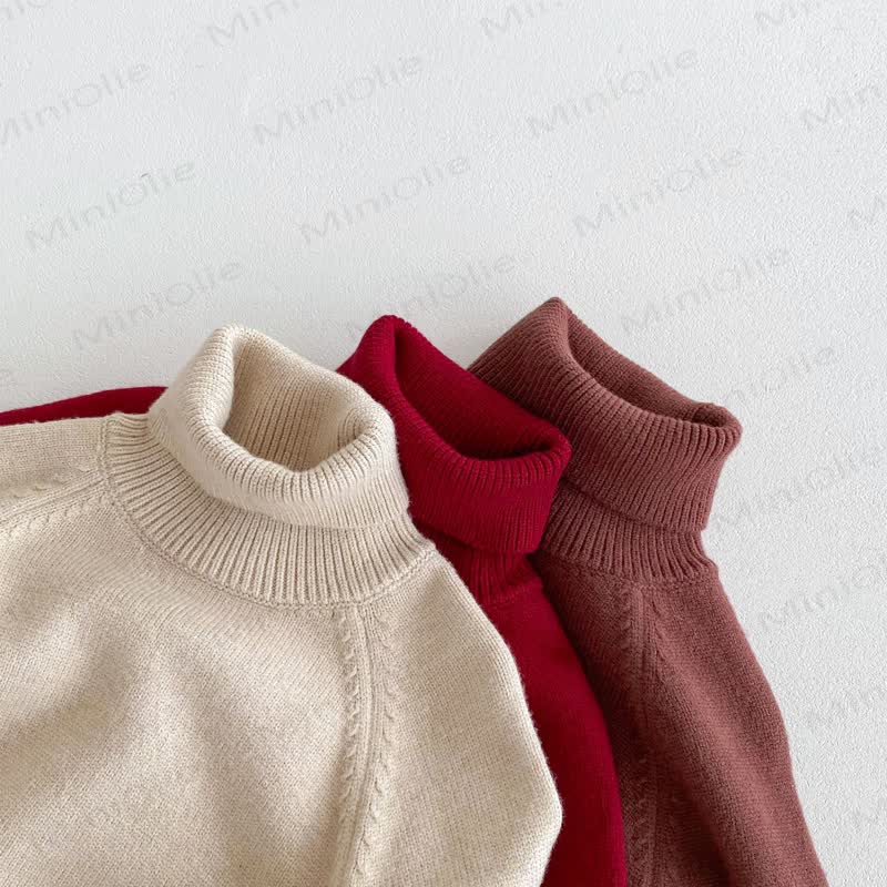 Kid Knitted Solid Color Sweater - image 4