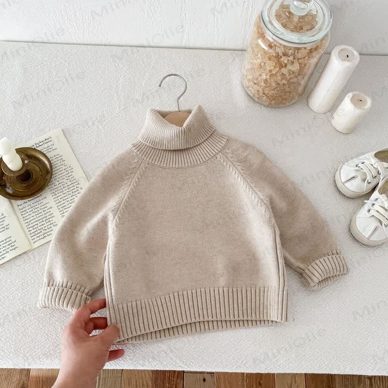 Kid Knitted Solid Color Sweater - image 7