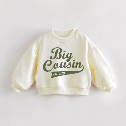 BIG COUSIN EST.2026 Baby Toddler Sweatshirt - Cream - 3-5T - image 1
