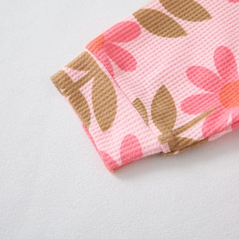 Baby Toddler Pink Sunflower Waffle 2-piece Set - image 7