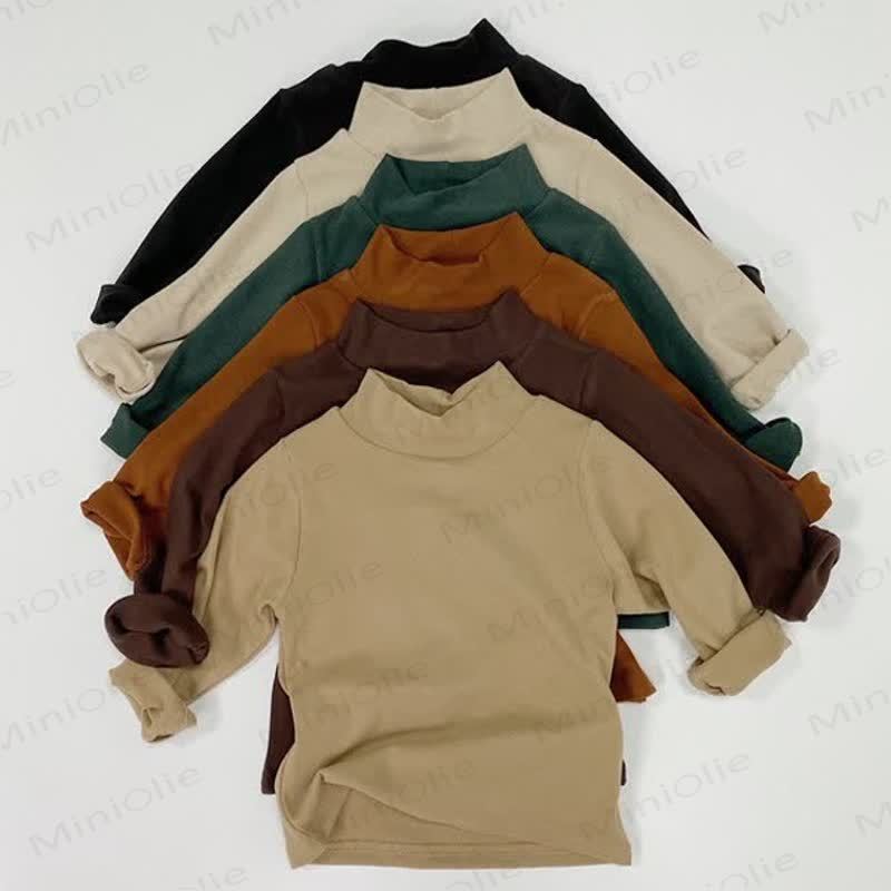 Kid Turtleneck Solid Color T-shirt - image 1