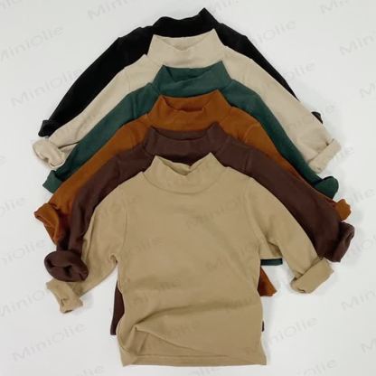 Kid Turtleneck Solid Color T-shirt - image 1