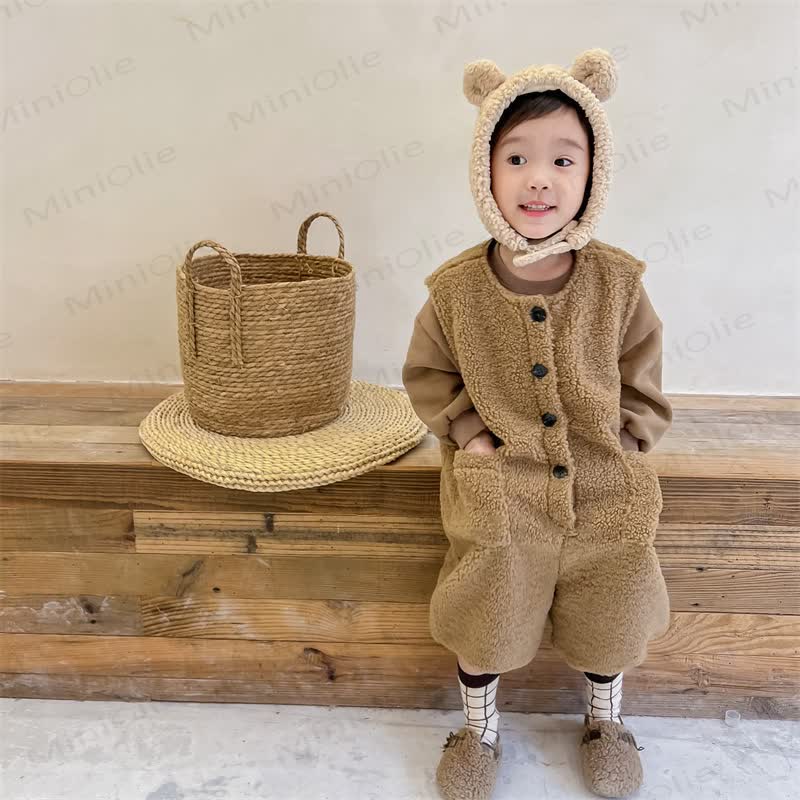 Baby Toddler Girl Fleece Overalls - image 1