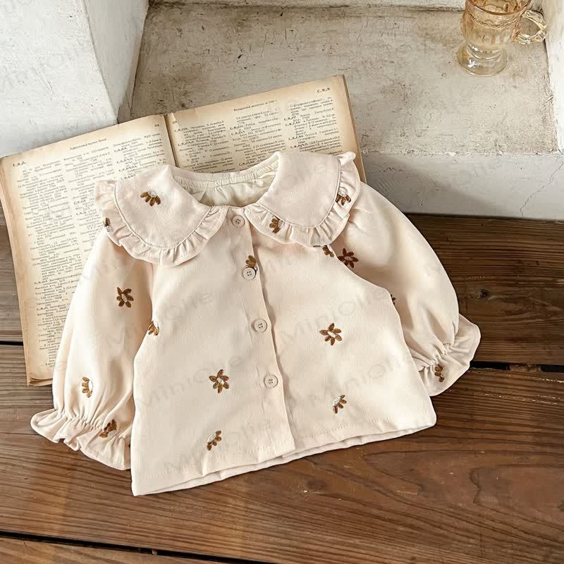 Baby Girl 2-piece Cord Embroidered Flower Set - image 6