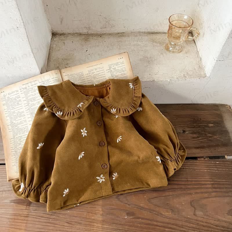 Baby Girl 2-piece Cord Embroidered Flower Set - image 8