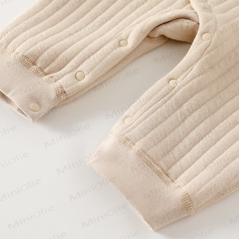 Baby Solid Color Animal Striped Romper - image 7