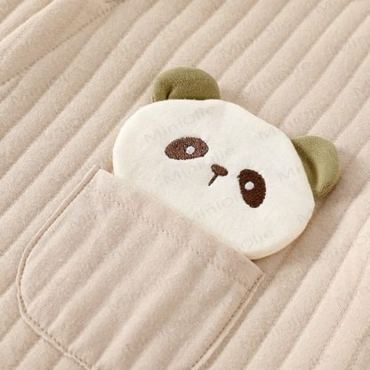 Baby Solid Color Animal Striped Romper - image 5