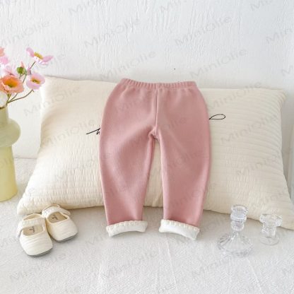 Baby Toddler Girl Knit Lace Fleece Lined Leggings - image 12