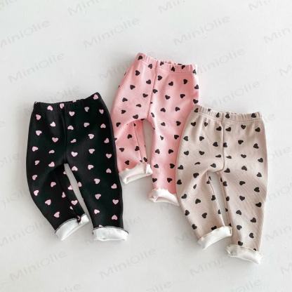 Baby Toddler Girl Heart Fleece Lined Leggings - image 5
