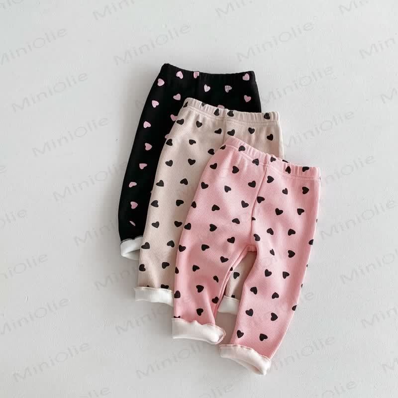 Baby Toddler Girl Heart Fleece Lined Leggings - image 8