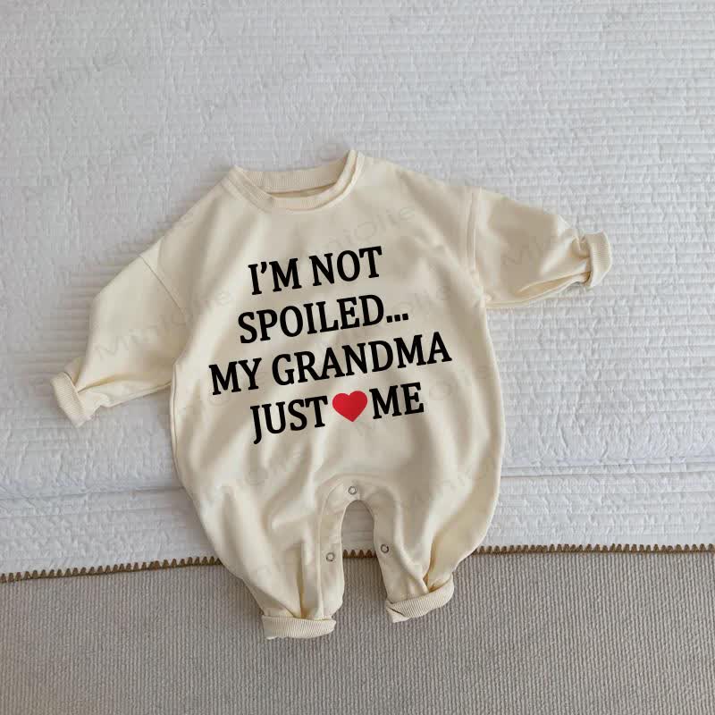 I'M NOT SPOILED... MY GRANDMA JUST ME Baby Toddler Beige Romper - Beige - 2-3T - image 1