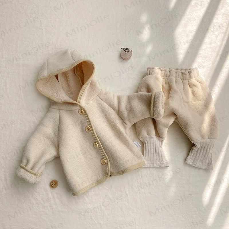 Baby Solid Color Harem 2-piece Set - Beige - 18-24M - image 2