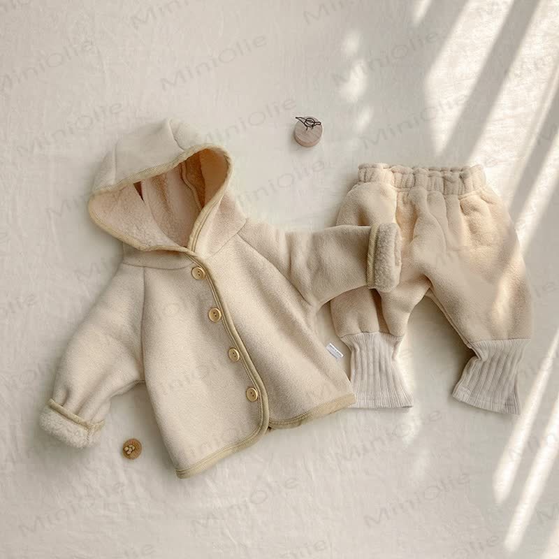 Baby Solid Color Harem 2-piece Set - Beige - 18-24M - image 2