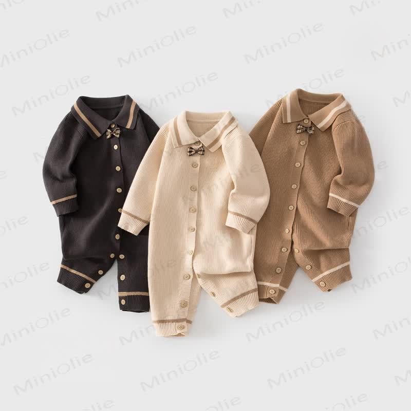  Baby Gentleman's Collar Knitted Romper - image 1