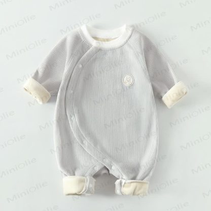 Baby Fleece Newborn Romper - Grey - 18-24M - image 3
