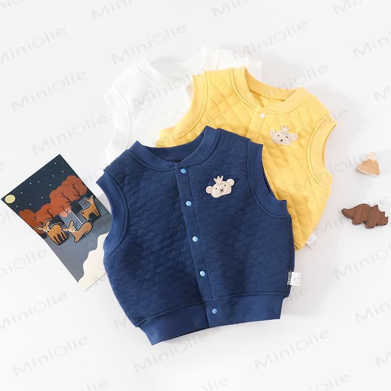 Baby Solid Color Quilted Vest Outerwear - image 1