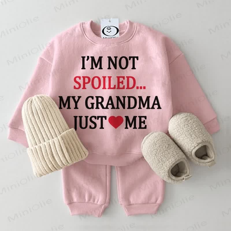 I'M NOT SPOILED... MY GRANDMA JUST ME  Baby Sweatshirt 2-piece Pink Set - Pink - 2-3T - image 1