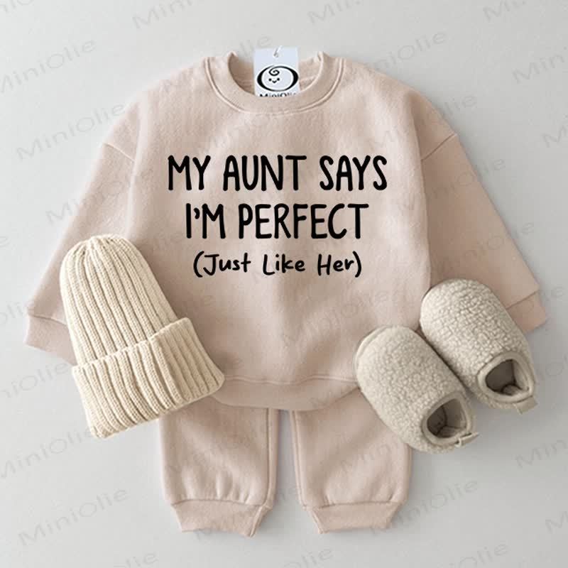 MY AUNT SAYS I'M PERFECT Baby Beige 2-piece Set - Beige - 2-3T - image 1