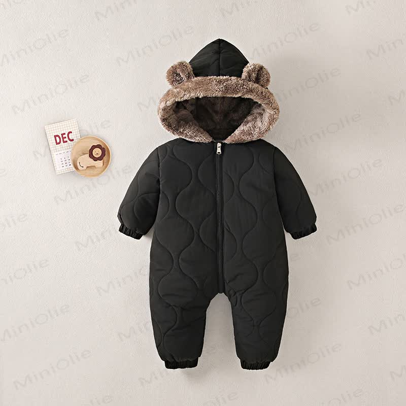 Baby Corduroy Fleece Romper - Black - 2-3T - image 2