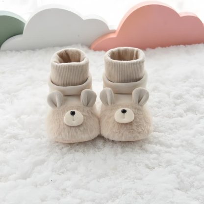 Baby Bear Fleece Booties - Beige - 6-12M - image 3